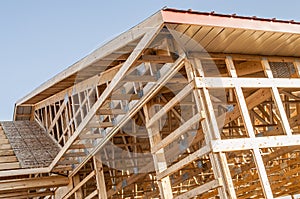 Framing new wooden building structure construction