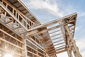 Framing new wooden building structure construction