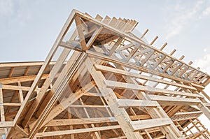 Framing new wooden building structure construction