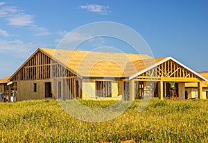 Framing On One Story New Construction Home