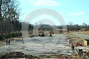 Framing Out the Foundation New Residential Construction Site