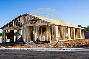 Framing & Sheathing Of New Home Under Construction