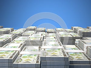 Franc money. Franc  banknotes. 500 RWF Kinya bills. 3d illustration photo
