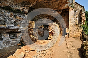 France, Abri de la Madeleine troglodytic site in Tursac