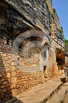 France, Abri de la Madeleine troglodytic site in Tursac