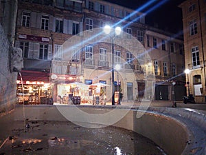 France aix en provence night old town center