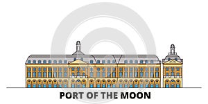 France, Bordeaux, Port Of The Moon Landmark flat landmarks vector illustration. France, Bordeaux, Port Of The Moon