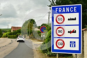 France border sign