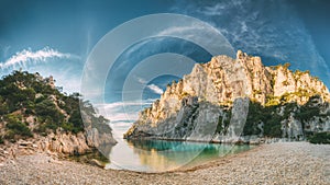 France, Cassis. Panorama Of Calanques On The Azure Coast Of France