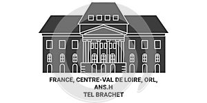 France, Centreval De Loire, Orl, Ans.Htel Brachet travel landmark vector illustration
