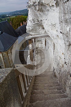 France ChÃ¢teau de La Roche-Guyon steps from keep  847349