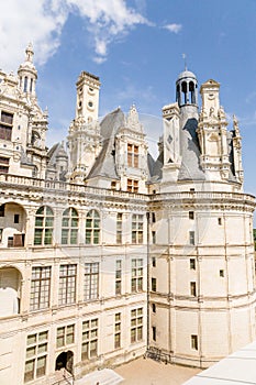 France. Detail of the facade of the donjon of the castle of Chambord, 1519 - 1547 years