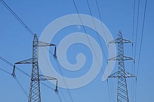 France, electric lines in Val d Oise photo