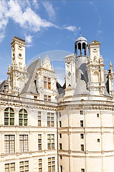 France. Facade of the keep of the castle of Chambord, 1519 - 1547 years. Presumably the project of Leonardo da Vinci. UNESCO list