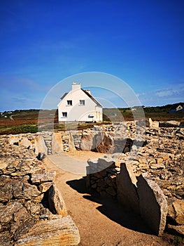 Prehistoric site of Menez Dregan, France, Finistere, Plouhinec photo