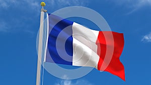 France Flag Country 3D Rendering in Blue Sky Background