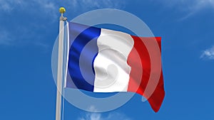 France Flag Country 3D Rendering in Blue Sky Background