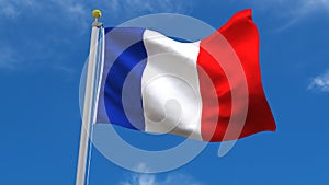 France Flag Country 3D Rendering in Blue Sky Background