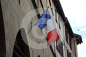 France flag on a facade in Corde Sur Ciel