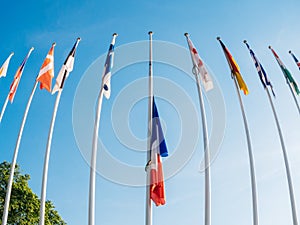 France Flag half-mast after UK attacks in Manchester, London