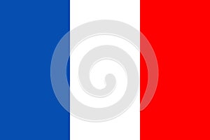 France flag. Icon of french. Button for national symbol. Glossy badge of country of France. Paris sticker and emblem. Official