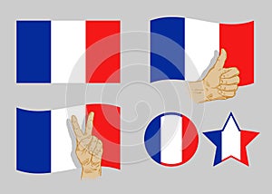 France flag icon set. vector illustration