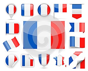 France Flag Vector Set