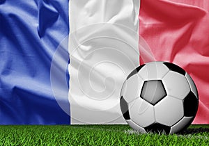 France flag and soccer ball