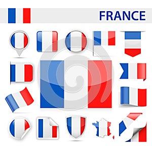 France Flag Vector Set