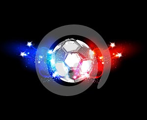 France football light banner with a soccer ball