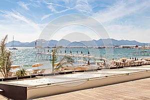 France, French riviera. Cannes. Beach