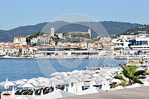France, french riviera,Cannes, Suquet hill and beaches.