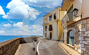 France, French Riviera and Cote D Azur, scenic streets of the old historic Antibes city center