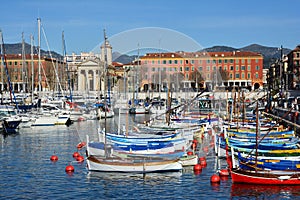 France, french riviera, the Lympia port of Nice city.