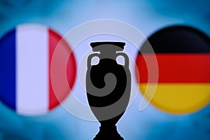 France and Germany, national Flag football trophy silhouette, match, 16 June, Munich