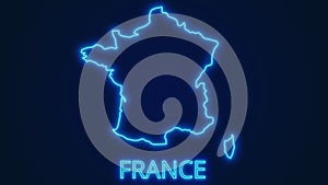 France glow map illustration