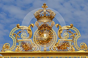 France, golden gate of Versailles palace in Les Yvelines