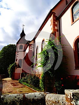 France, Great East, Alsace, Haut Rhin, Our Lady of Schauenberg on the heights of the village of Pfaffenheim