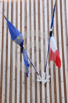 France, half mast flag in les Mureaux