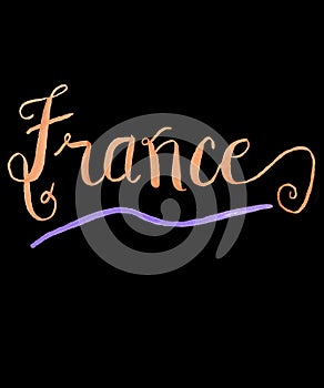 France handlettered calligraphy photo
