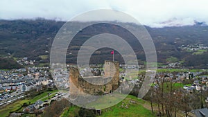 France, Hautes-Pyrenees, Gave de Pau, Luz-Saint-Sauveur, medieval castle of Sainte-Marie, 10th century