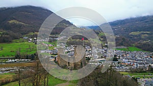 France, Hautes-Pyrenees, Gave de Pau, Luz-Saint-Sauveur, medieval castle of Sainte-Marie, 10th century