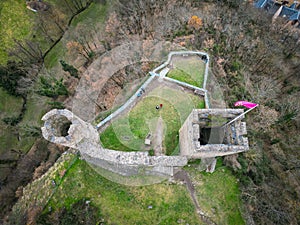 France, Hautes-Pyrenees, Gave de Pau, Luz-Saint-Sauveur, medieval castle of Sainte-Marie, 10th century