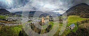 France, Hautes-Pyrenees, Gave de Pau, Luz-Saint-Sauveur, medieval castle of Sainte-Marie, 10th century