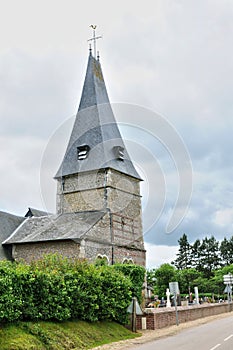 France, historical church of Bois Guilbert in Normandie