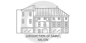 France, Jurisdiction Of Saintemilion travel landmark vector illustration