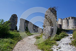 France Les Andelys Ruins of middle bailey and inner bailey of Chateau Gaillard  847584