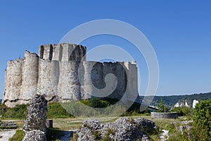 France Les Andelys Ruins of middle and inner baileys of Chateau Gaillard  847586