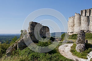 France Les Andelys  Runis of middle and inner baleys  of Chateau Gaillard  847587