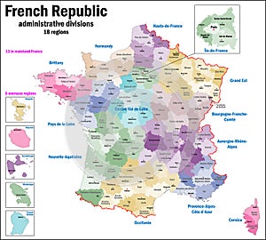 Illustration of departments of France